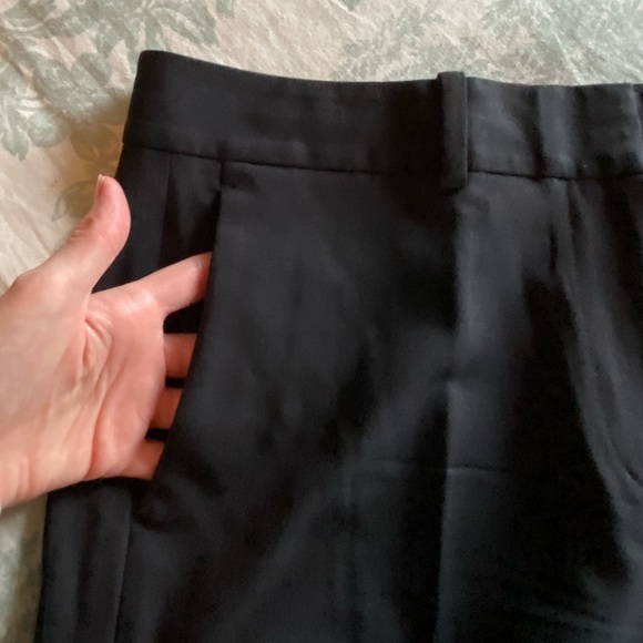 Theory Black Wool-Blend Wide Leg Crop Pants - Picture 6 of 9